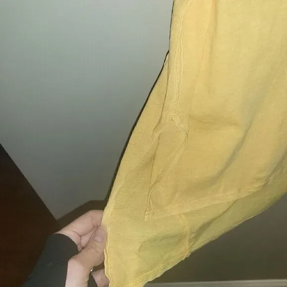 We The Free Keep Me V-Neck T-Shirt Yellow NWOT Medium - Picture 8 of 8